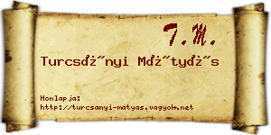 Turcsányi Mátyás névjegykártya